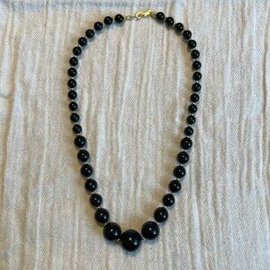 Vintage black beaded necklace